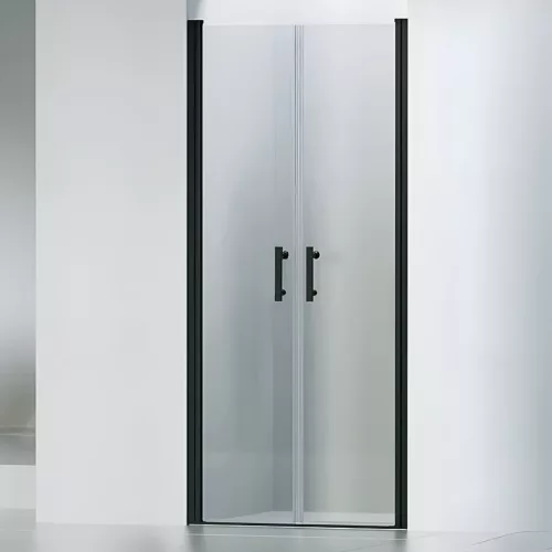 Westy | Black 110 drzwi prysznicowe uchylne dwuskrzydłowe, 195cm, 6mm, NANO