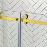 Milano | Gold drzwi prysznicowe przesuwne, 130x195cm, 8mm, NANO