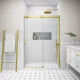 Milano | Gold drzwi prysznicowe przesuwne, 150x195cm, 8mm, NANO