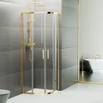 Murcia | Gold kabina prysznicowa półokrągła 80x80, 190cm, 6mm, NANO