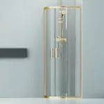 Murcia | Gold kabina prysznicowa półokrągła 80x80, 190cm, 6mm, NANO