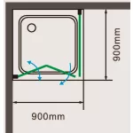 Cordoba | Duo kabina prysznicowa 90x90, 195cm, 6mm, NANO