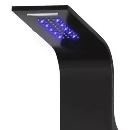 Verona | Black panel prysznicowy termostatyczny, stal nierdzewna, LED