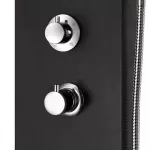Verona | Black panel prysznicowy termostatyczny, stal nierdzewna, LED