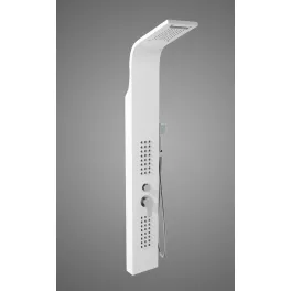 Alegre | White panel prysznicowy, stal nierdzewna