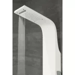 Alegre | White panel prysznicowy, stal nierdzewna