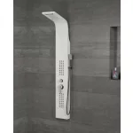 Alegre | White panel prysznicowy, stal nierdzewna