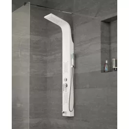 Merin | White panel prysznicowy, stal nierdzewna