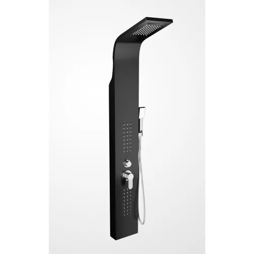 Alegre | Black panel prysznicowy, stal nierdzewna