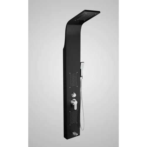 Merin | Black panel prysznicowy, stal nierdzewna