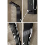 Merin | Black panel prysznicowy, stal nierdzewna