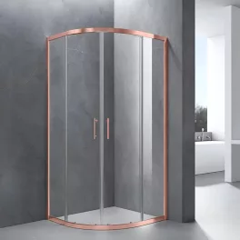 Murcia | Rose Gold kabina prysznicowa półokrągła 80x80, 190cm, 6mm, NANO