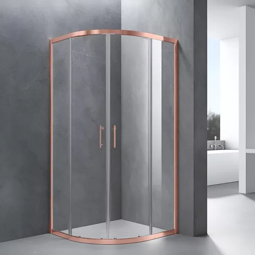 Murcia | Rose Gold kabina prysznicowa półokrągła 90x90, 190cm, 6mm, NANO