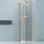 Murcia | Rose Gold kabina prysznicowa półokrągła 90x90, 190cm, 6mm, NANO